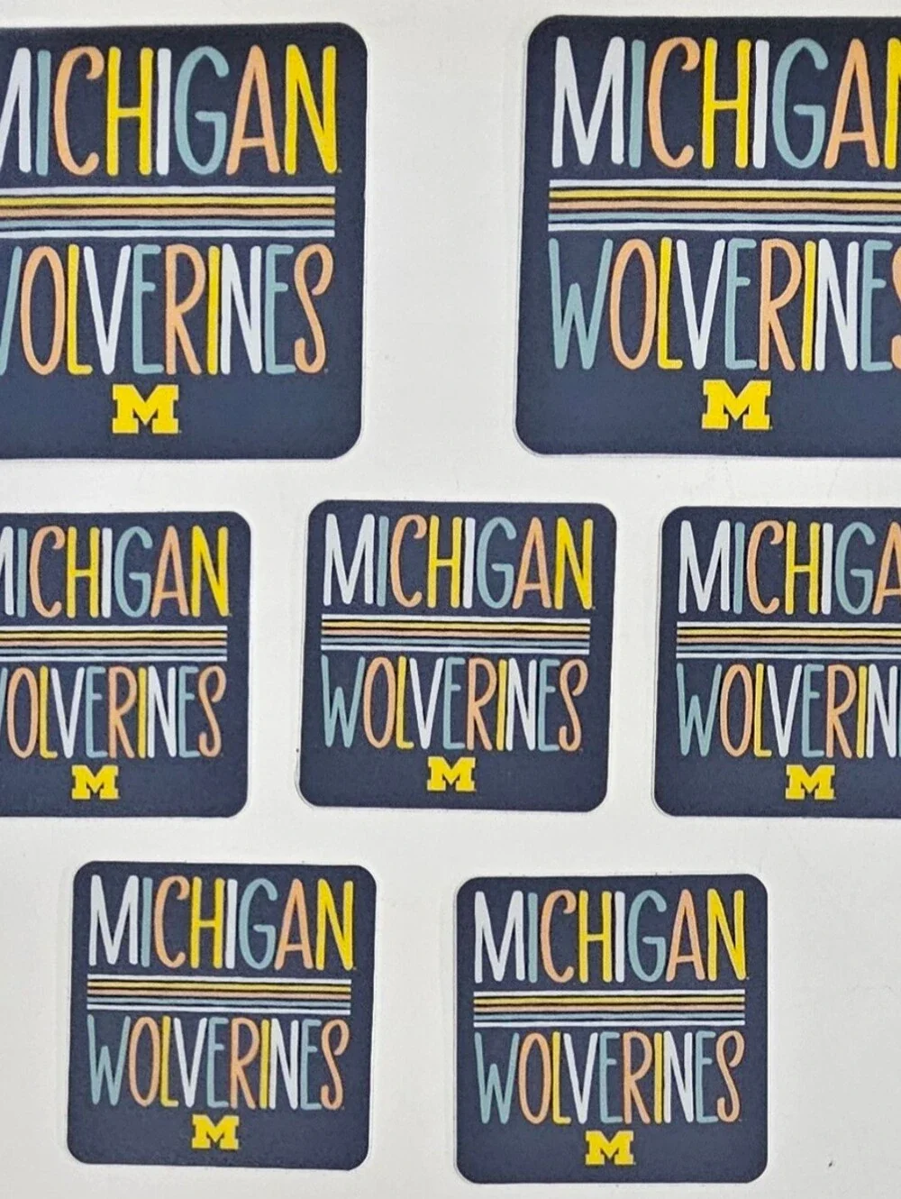 Michigan Wolverines Stickers, Pack Of 7 High-quality Durable 2